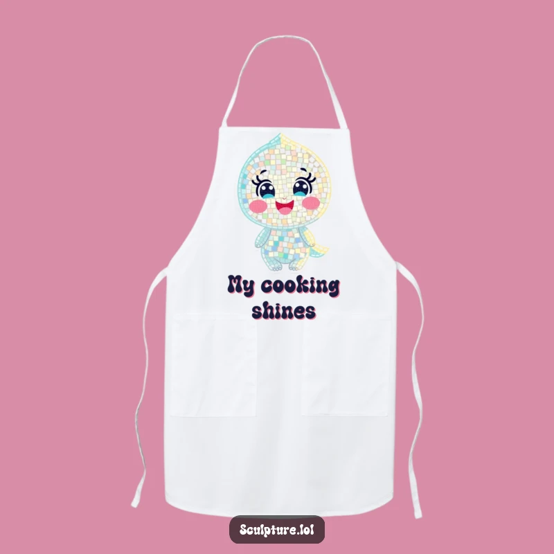 Funny Joyful Mosaic Character Apron - Cook with Sparkle, Perfect Gift