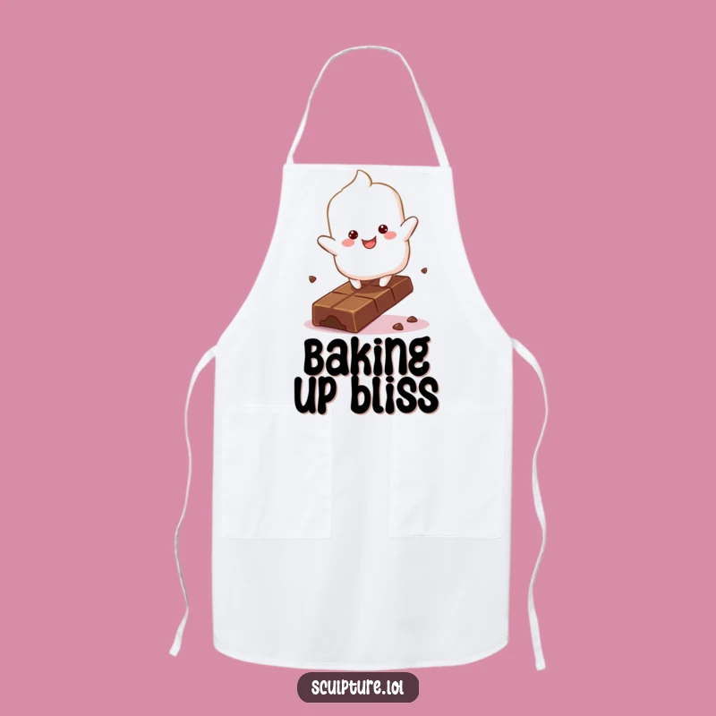 Funny Marshmallow Chocolate Apron: Bake with Sweetness, Chef Gift