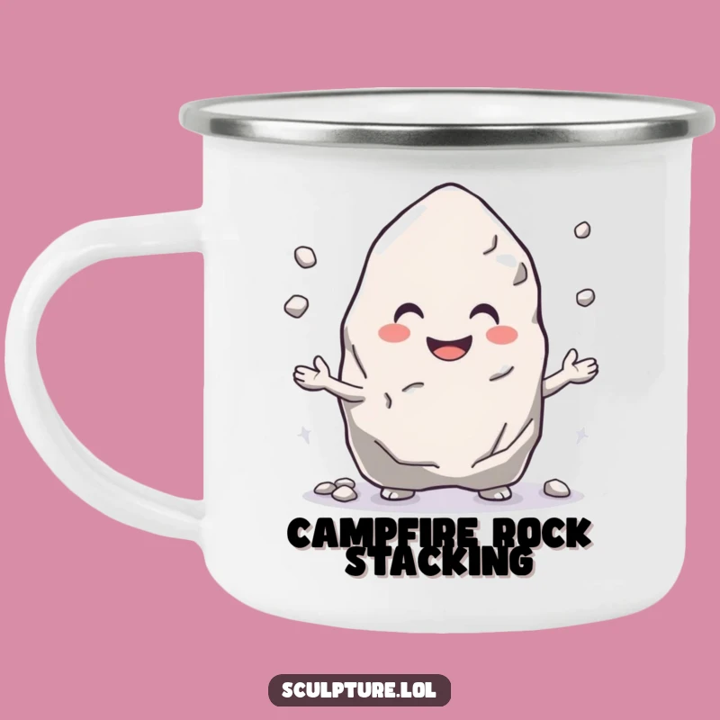 Funny Rock Juggler Camping Mug: Stable Sips on the Go