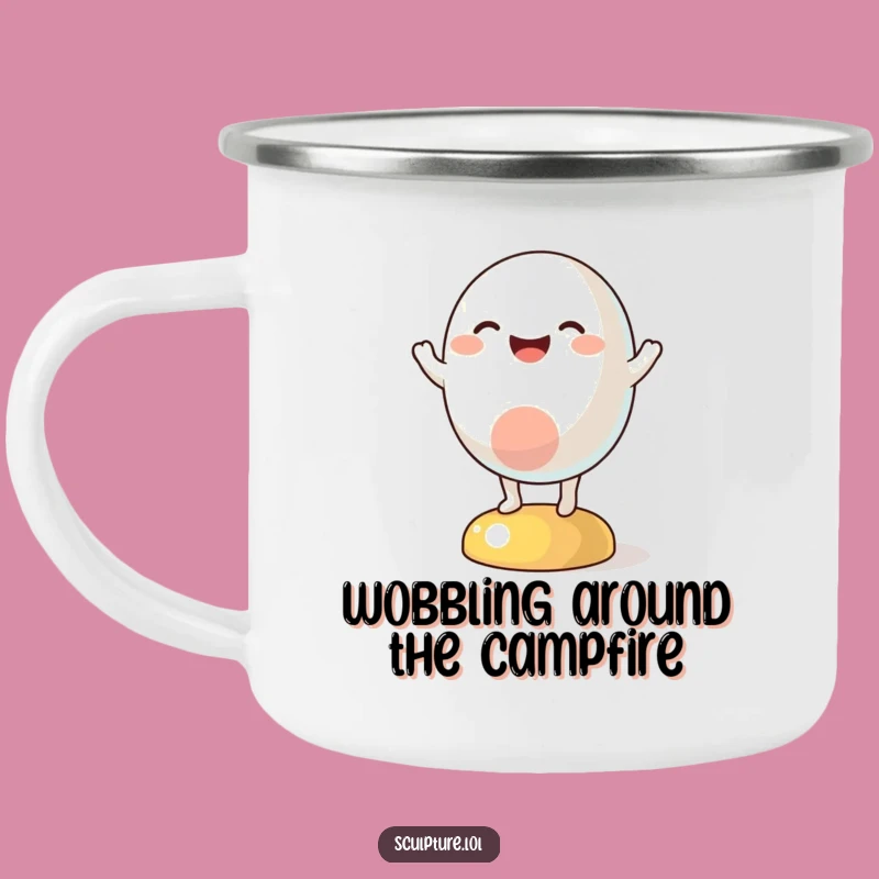 Funny Abstract Wobble Camping Mug: Joyful Character for Outdoor Laughs