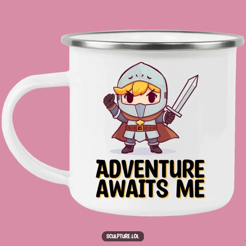 Funny Knight Tiny Sword Camping Mug - Adventure Fuel!