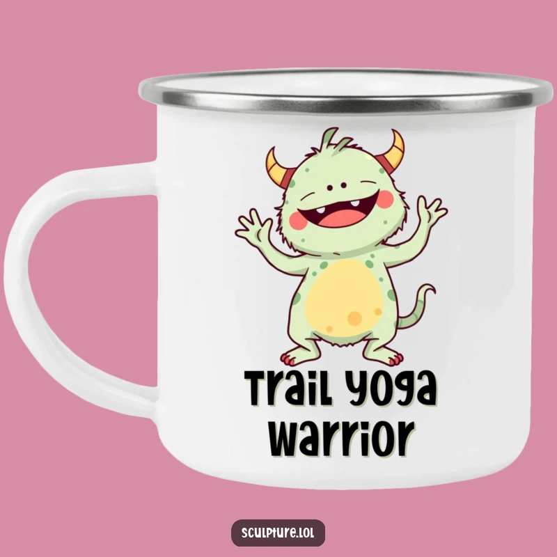 Funny Monster Yoga Camping Mug: Stretch Your Limits Outdoors