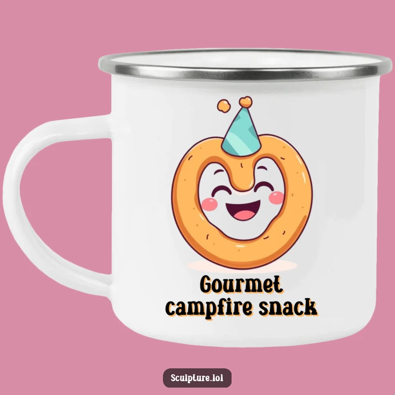 Funny Pretzel Party Hat Camping Mug: Adventure Fuelled by Laughter!