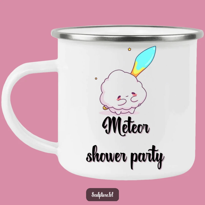 Funny Cloud Hugging Meteor Camping Mug - Cosmic Adventures with Affection Gift!