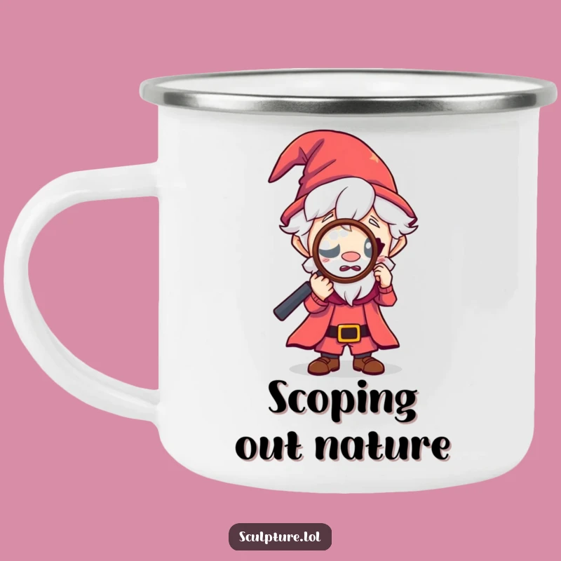 Funny Tiny Wizard Magnifying Camping Mug: Explore with Magic Gift