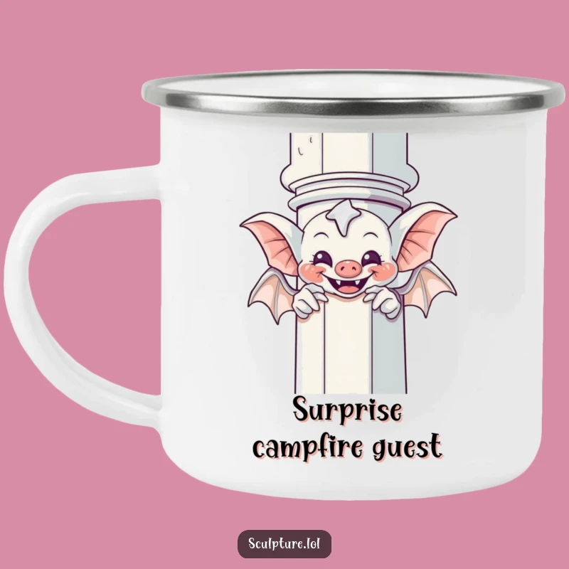 Funny Giggling Gargoyle Peek-a-Boo Camping Mug - Enjoy Brews with Gothic Humor