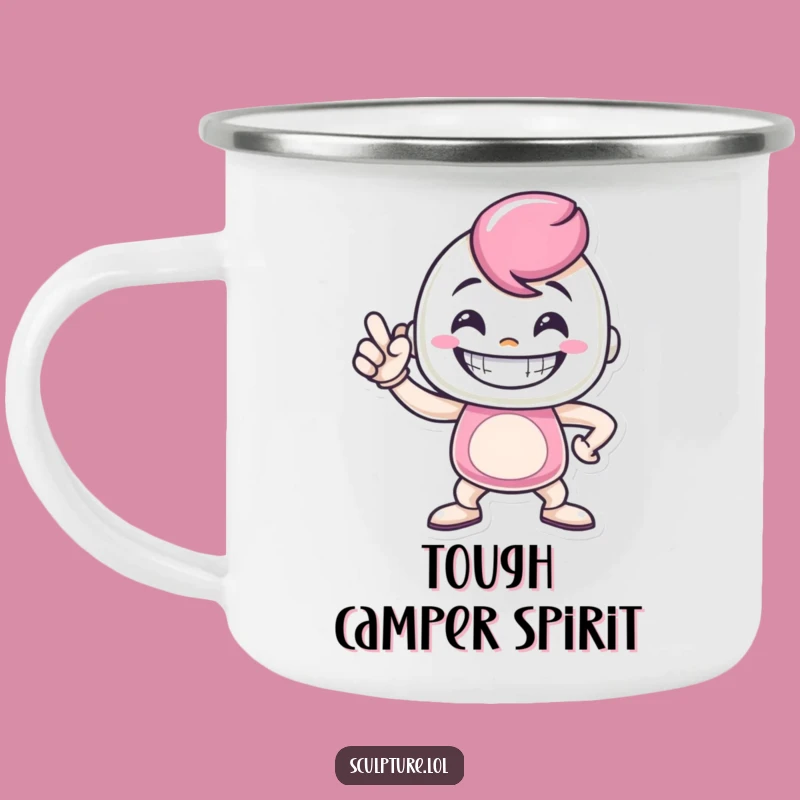 Funny Metal Casting Camping Mug: Proud Camp Pose, Ideal Funny Gift