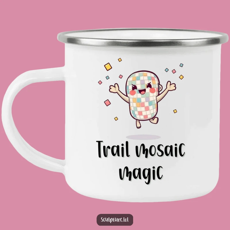 Funny Mosaic Tile Juggler Camping Mug - Colorful Campfire Companion!