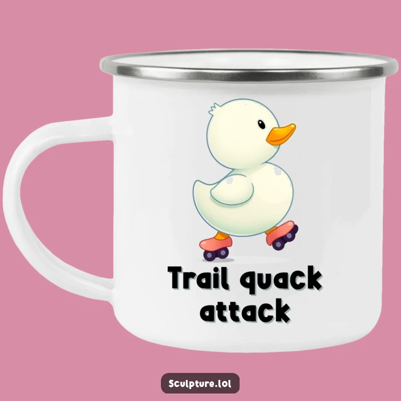 Funny Rubber Ducky Skates Camping Mug: Durable Toy Cup, Essential Funny Gift