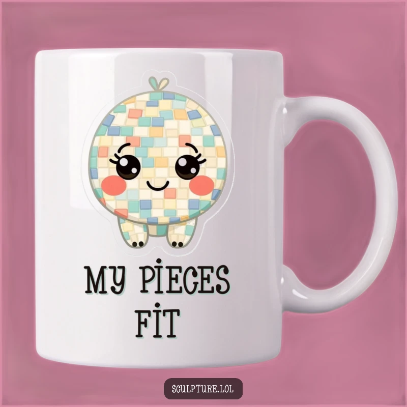 Funny Mosaic Character Mug - Curious & Quirky, Perfect Funny Gift for Art Lovers!