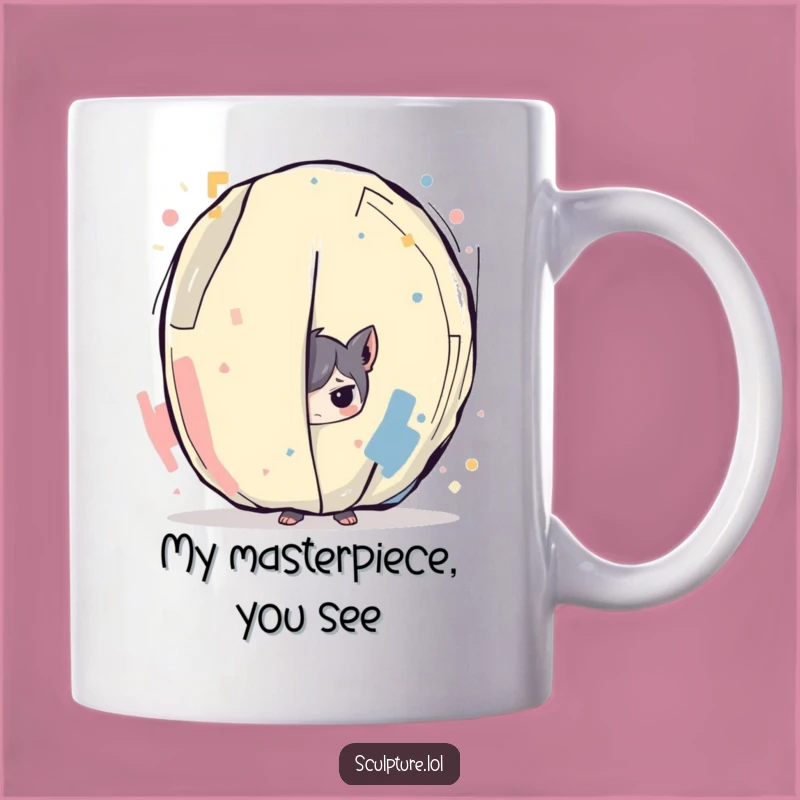 Funny Abstract Art Hider Mug - Mischievous Character Gift