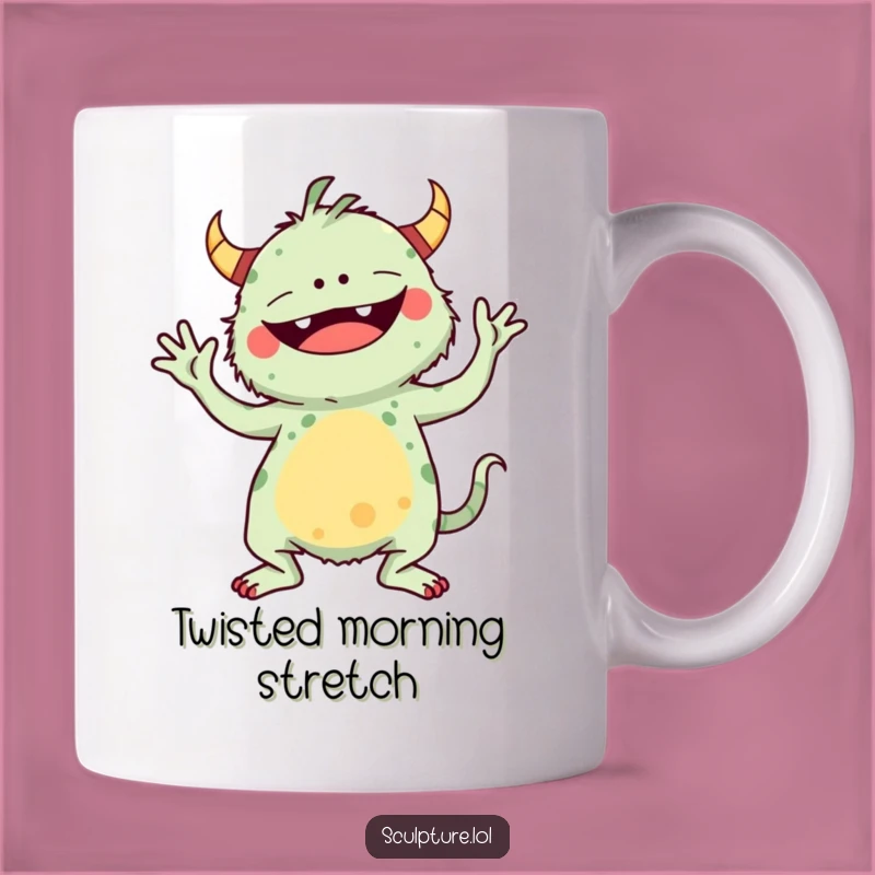 Funny Monster Yoga Mug: Hilarious Pose Gift for Stressed Souls