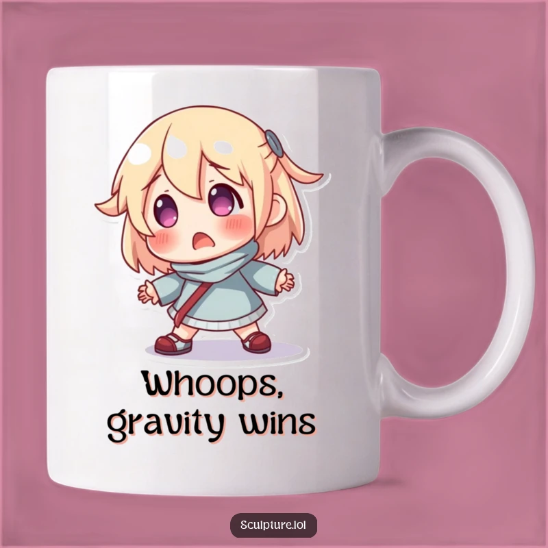 Funny Surprised Resin Character Losing Balance Mug - Hilarious Gift Idea