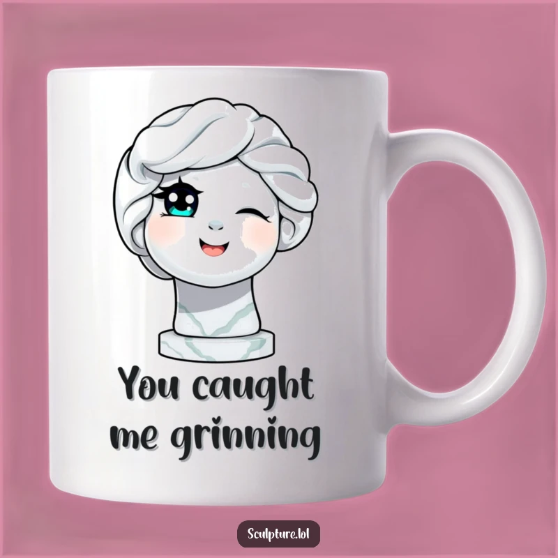 Funny Winking Statue Mug: A Delightful Marble Gift for Art Lovers Who Enjoy a Chuckle