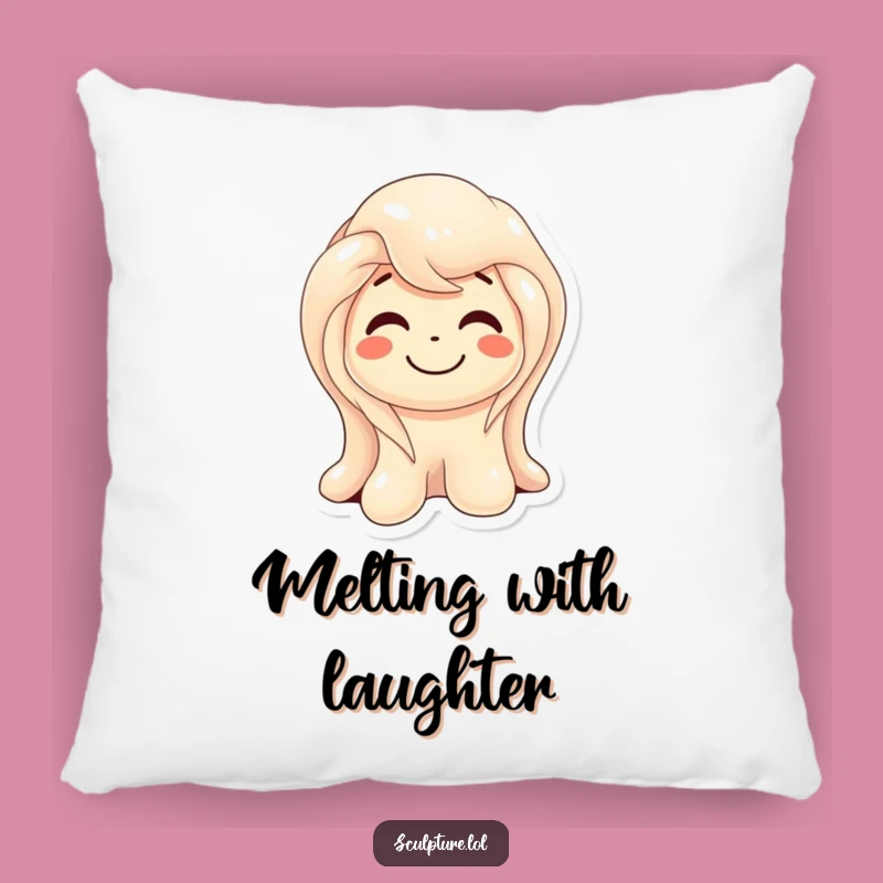 Comfy Funny Melting Wax Sculpture Pillow: Snuggle with Silliness