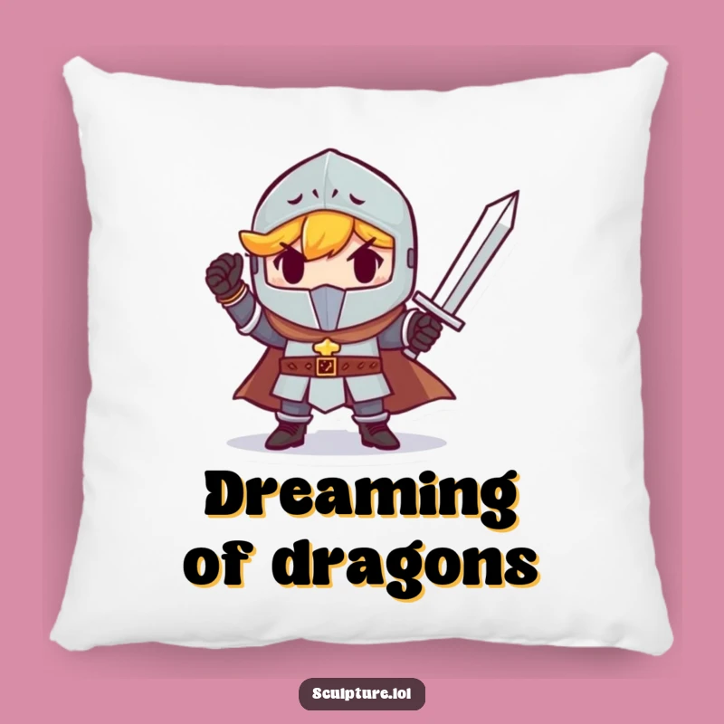 Funny Knight Tiny Sword Pillow - Cozy Courage & Laughter!