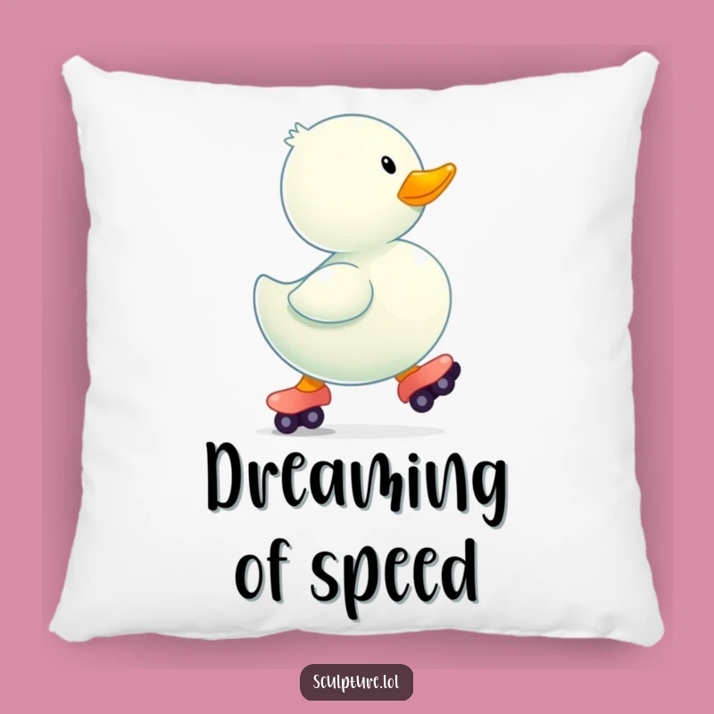 Funny Rubber Ducky Skates Pillow: Soft Toy Cushion, Sweet Funny Gift
