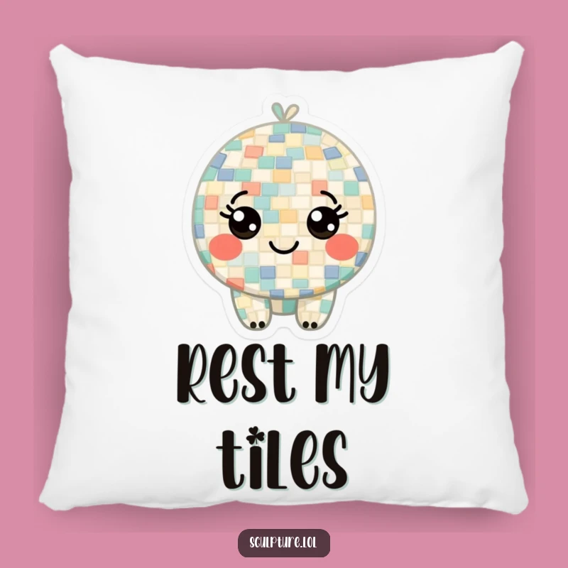 Funny Mosaic Character Pillow - Cozy Artistic Comfort, Hilarious Funny Gift!
