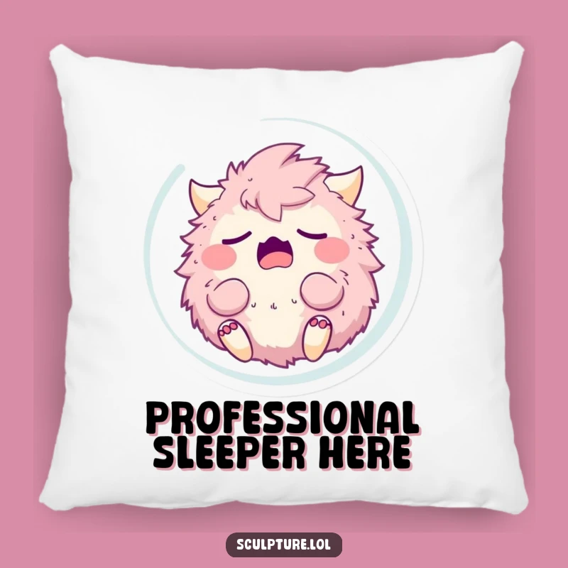 Funny Sleepy Monster Yawning Bubble Pillow - Cozy Comfort & Giggles!