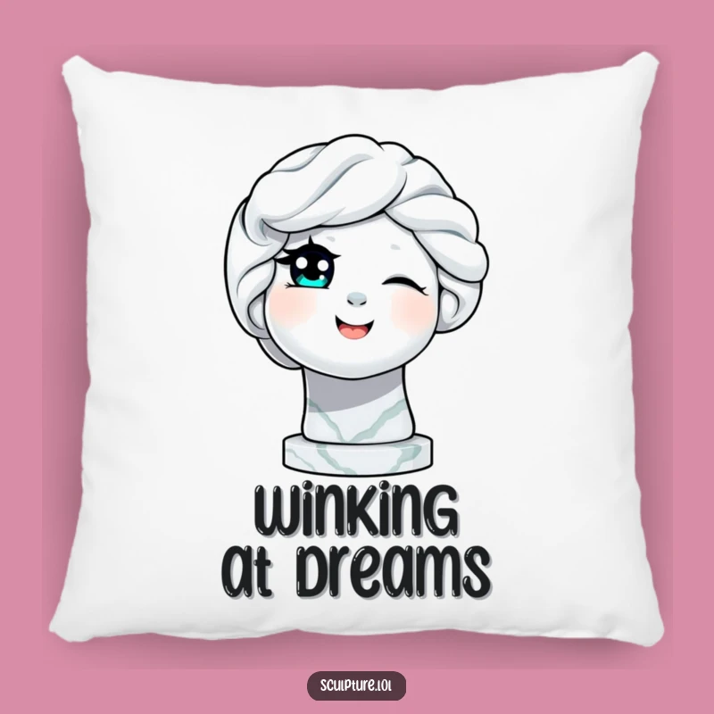 Funny Winking Statue Pillow: Add Playful Comfort and Marble Charm to Your Space