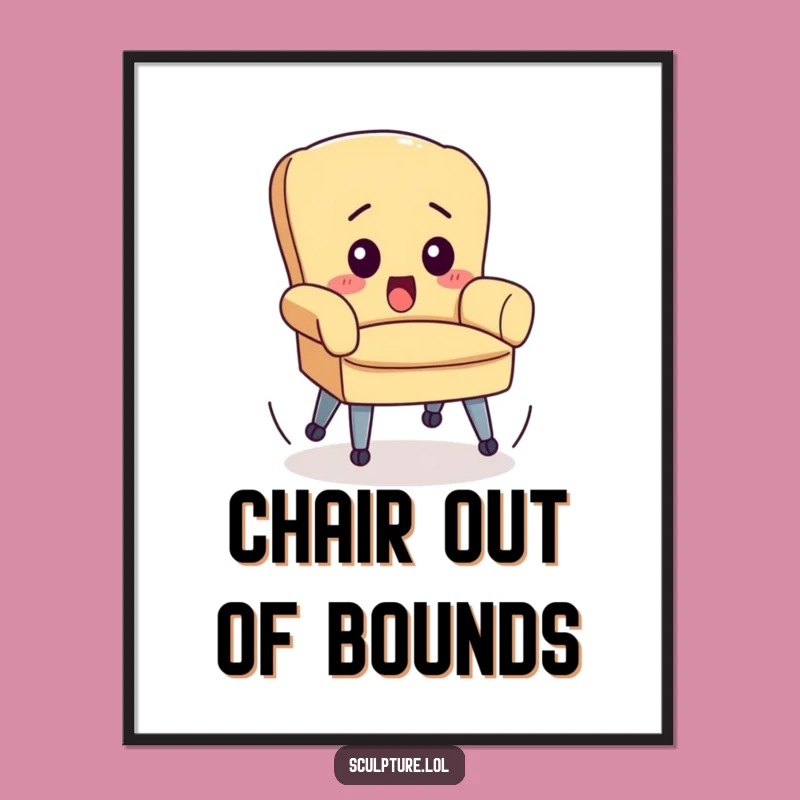 Funny Out of Control Chair Digital Print: Hilarious Wall Art for Movers, Perfect Funny Gift