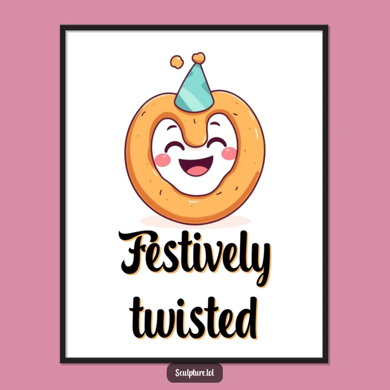 Funny Pretzel Party Hat Digital Art: Instant Laughs for Your Walls!