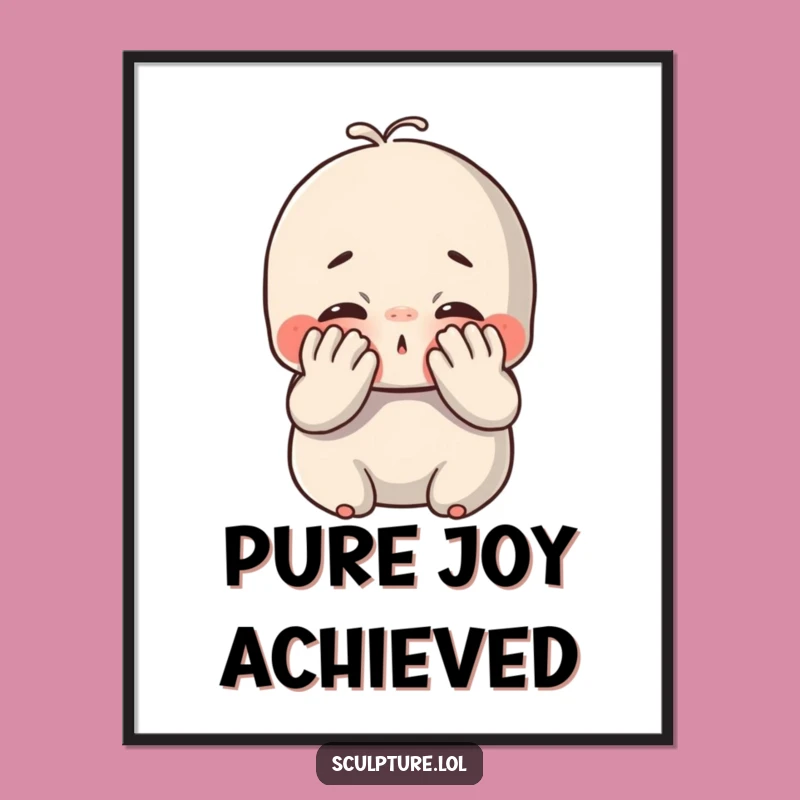 Funny Chubby Clay Digital Art: Joyful Smush Print, Perfect Funny Gift