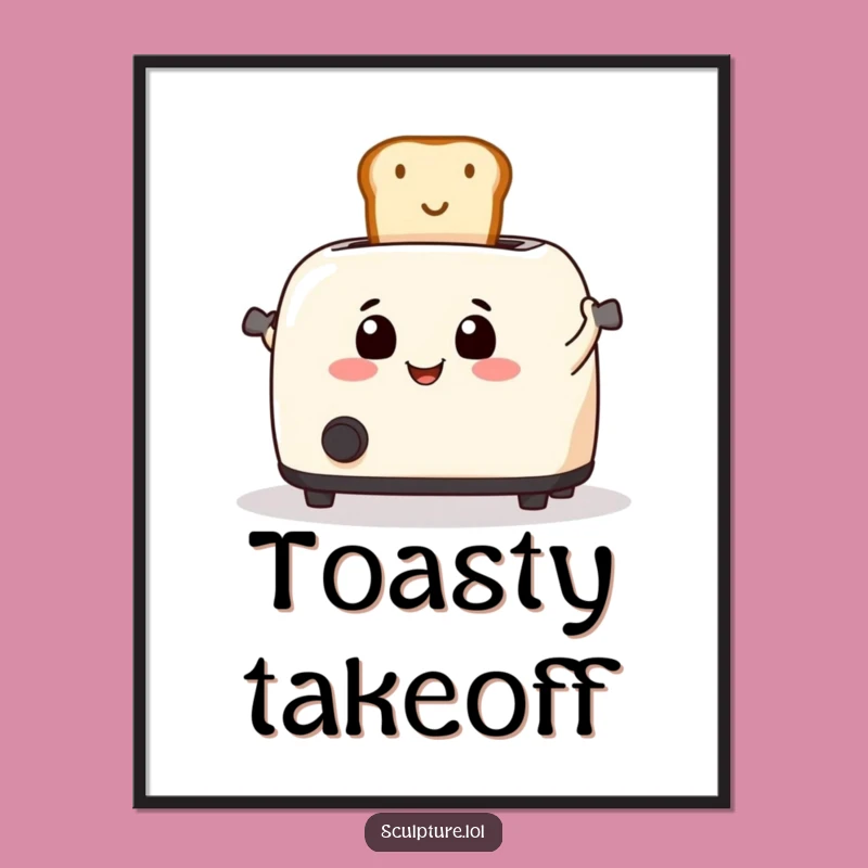 Funny Toaster Toast Digital Art: Energetic Breakfast Download, Instant Funny Gift