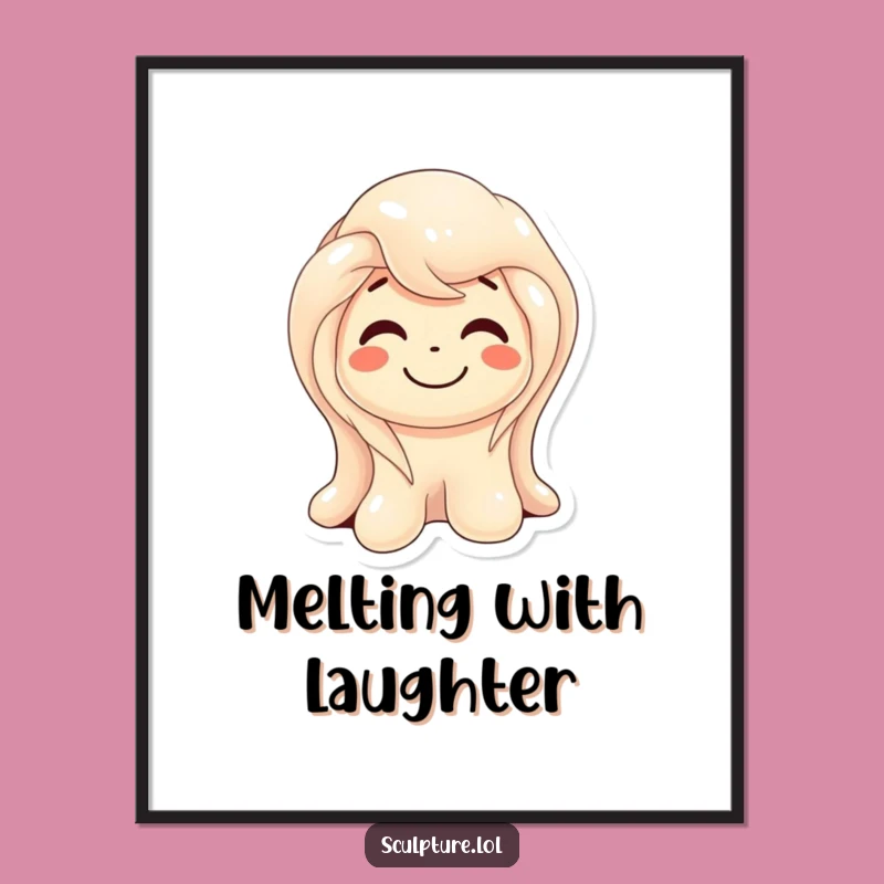 Funny Melting Wax Sculpture Digital Art: Instant Whimsical Decor