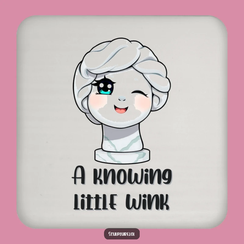 Funny Winking Statue Coasters: Protect Surfaces with Playful Marble Art and Charm