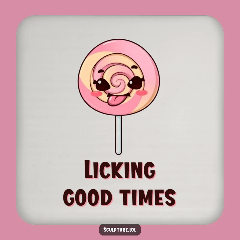 Funny Lollipop Coaster - Tongue Out Character Drink Protector for Tables