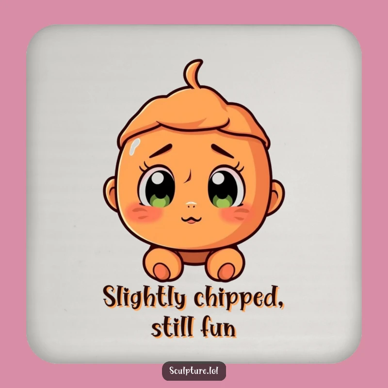 Funny Surprised Terracotta Character Coaster - Protect Surfaces with Humorous Style!
