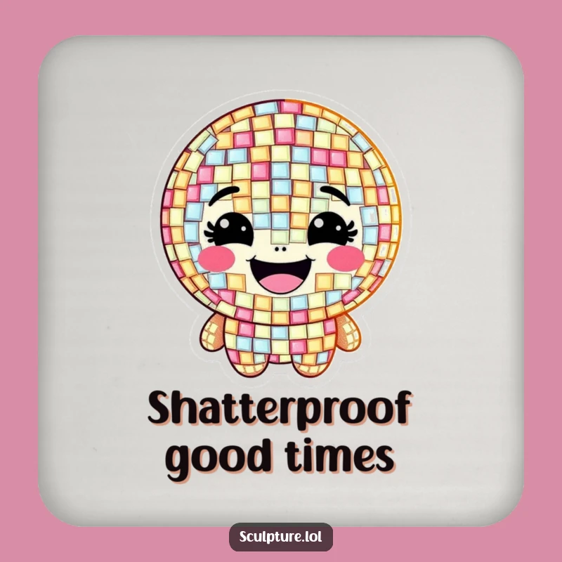 Funny Grinning Mosaic Coaster, Protect Surfaces with Art