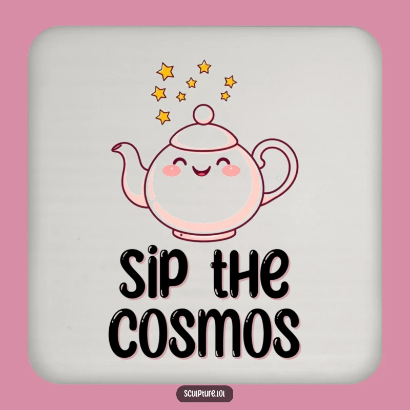 Funny Cheerful Teapot Star Coaster - Add Sparkle to Your Drinks