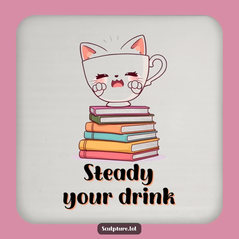 Funny Startled Teacup Coaster - Protect Surfaces with Whimsical Fun Gift!