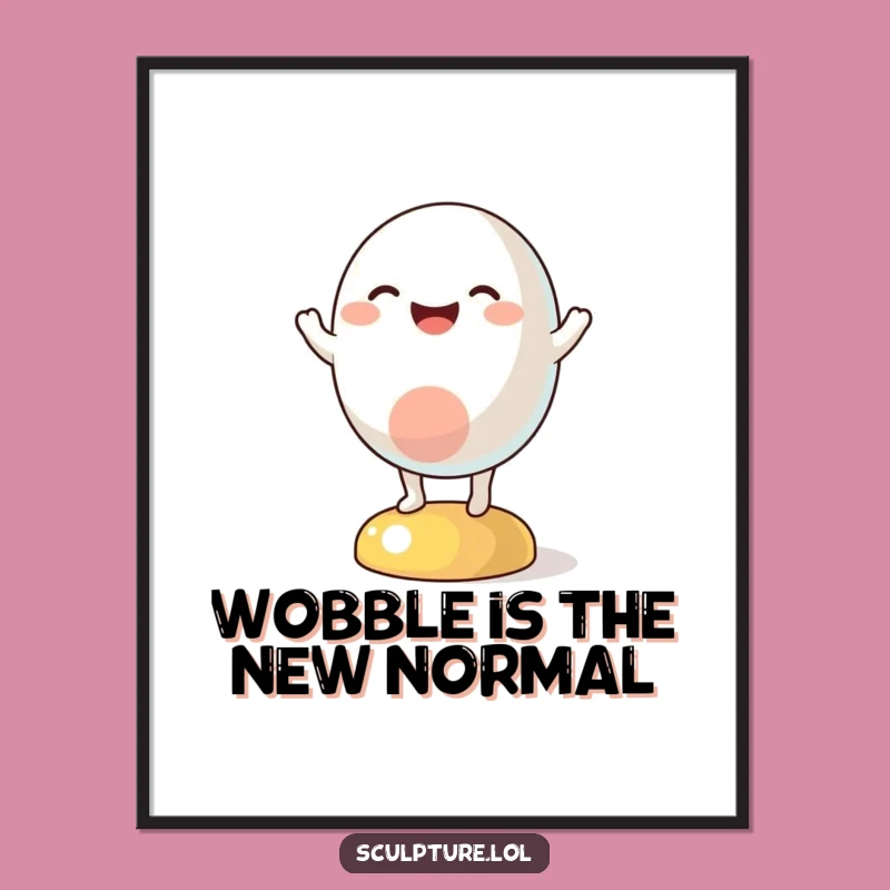 Funny Abstract Wobble Poster: Joyful Character Art for Happy Vibes