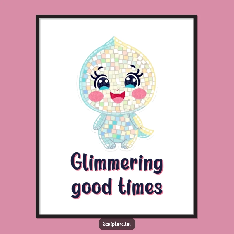 Funny Joyful Mosaic Character Poster - Shimmering Art, Hilarious Gift