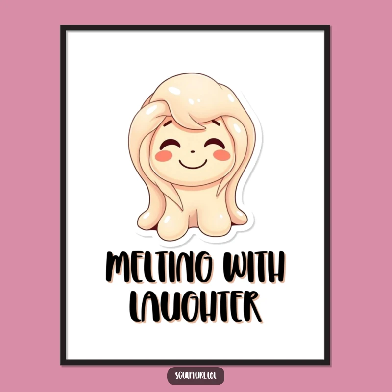 Funny Melting Wax Sculpture Poster: Unique Art for Your Walls