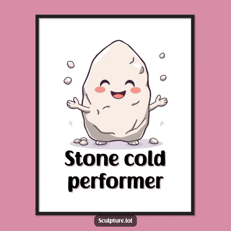 Funny Rock Juggler Poster: Walls That Smile with Glee