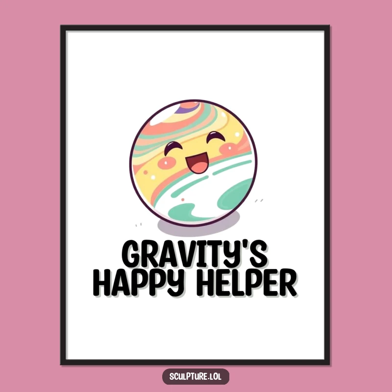 Funny Rolling Marble Poster: Decorate with Playful Humor, Great Funny Gift!