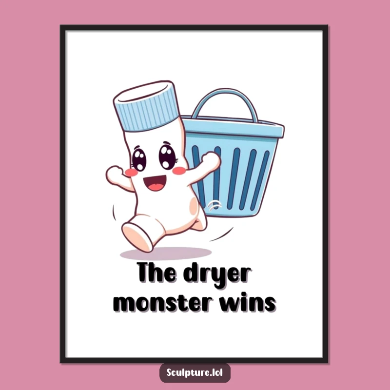 Funny Runaway Sock Poster: Hilarious Laundry Day Wall Art, Perfect Funny Gift