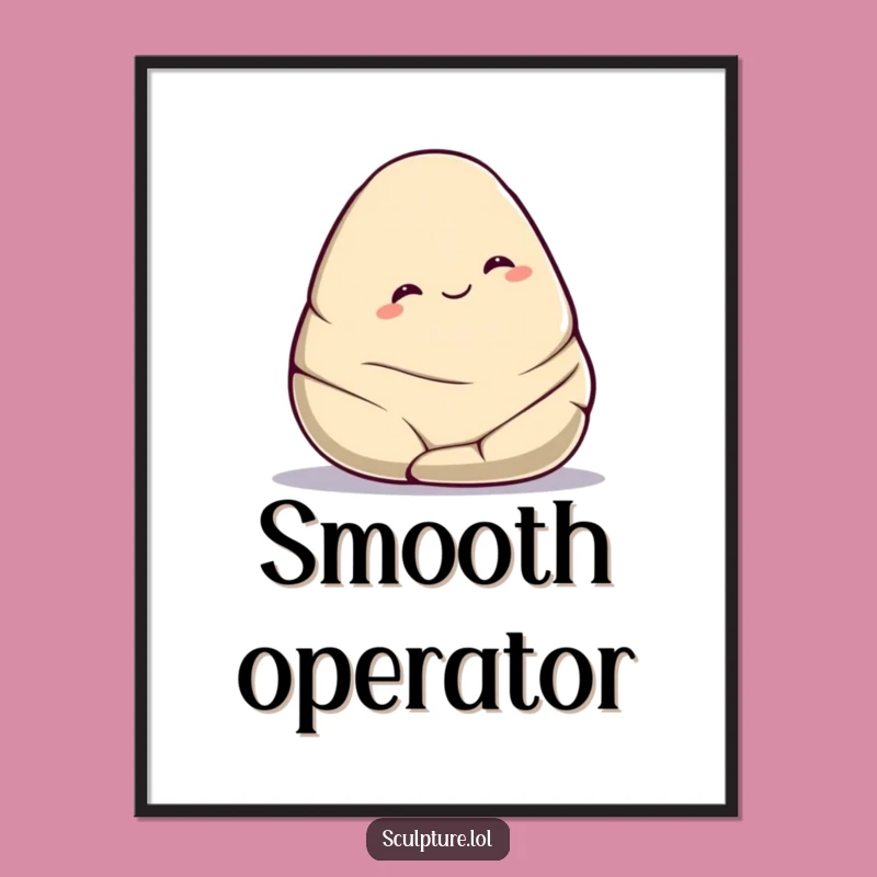 Funny Smooth Stone Poster: Contented Journey Art, Great Funny Gift