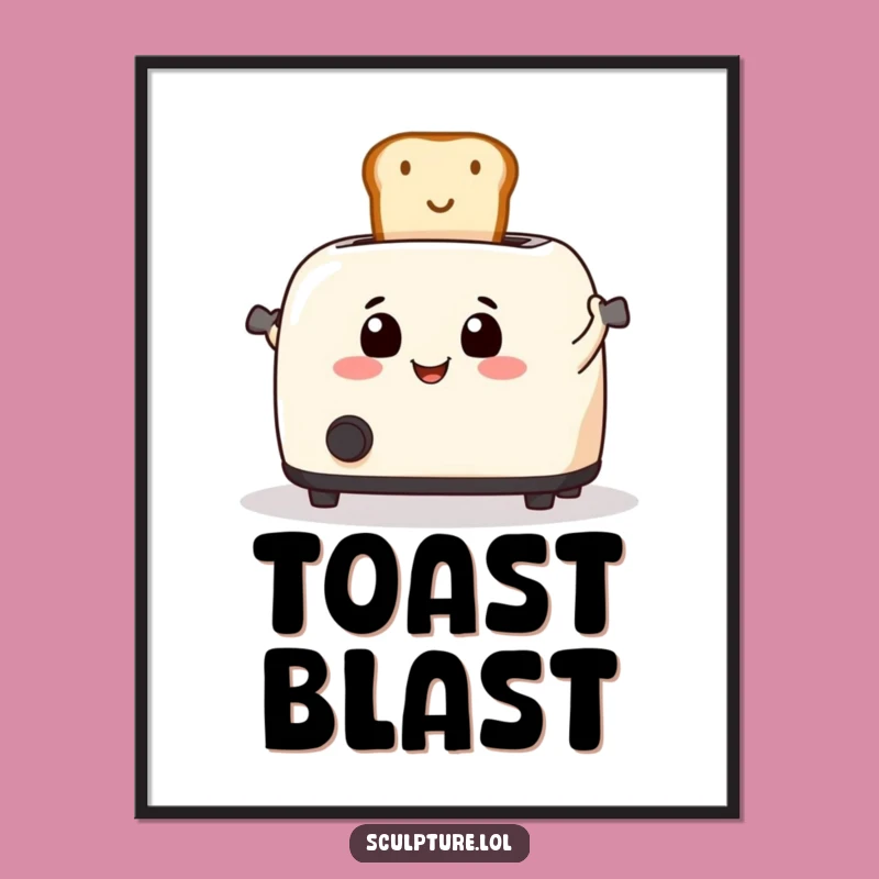 Funny Toaster Toast Poster: Energetic Breakfast Art, Perfect Funny Gift