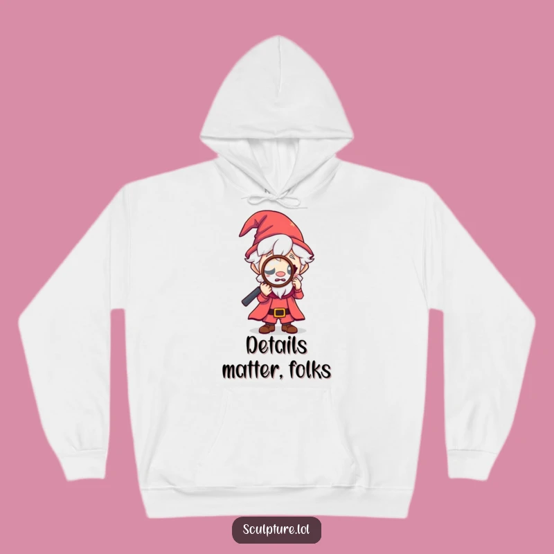 Cozy Funny Tiny Wizard Magnifying Hoodie: Warm Curiosity Gift