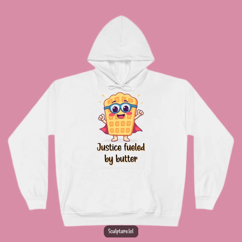 Funny Waffle Superhero Hoodie: Cozy Breakfast Hero Wear, Ideal Funny Gift!