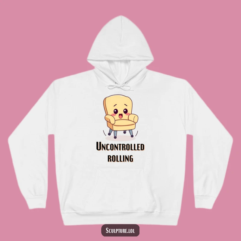 Funny Out of Control Chair Hoodie: Cozy Desk Mishap Sweatshirt, Perfect Funny Gift