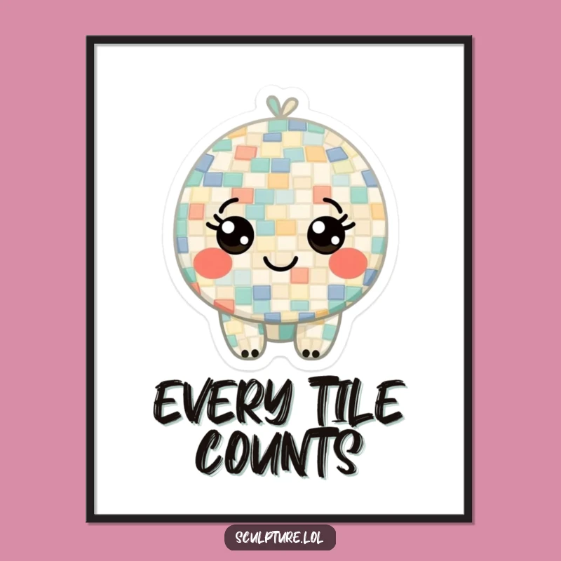 Free Printable Wall Art: Mosaic Character - Artistic Quirky Decor