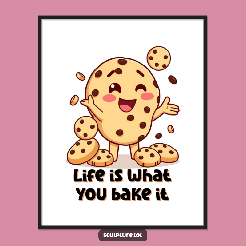 Free Printable Funny Wall Art: Cookie Juggler Whimsy Downloadable Art for Your Kitchen