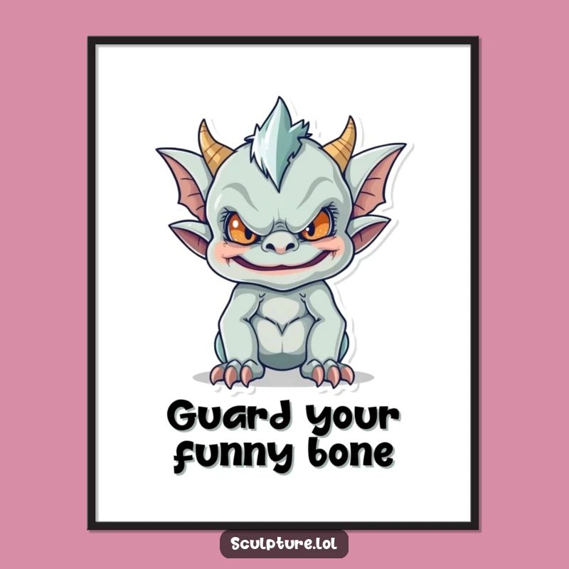 Free Printable Gargoyle Wall Art: Funny Face Design Downloadable Art