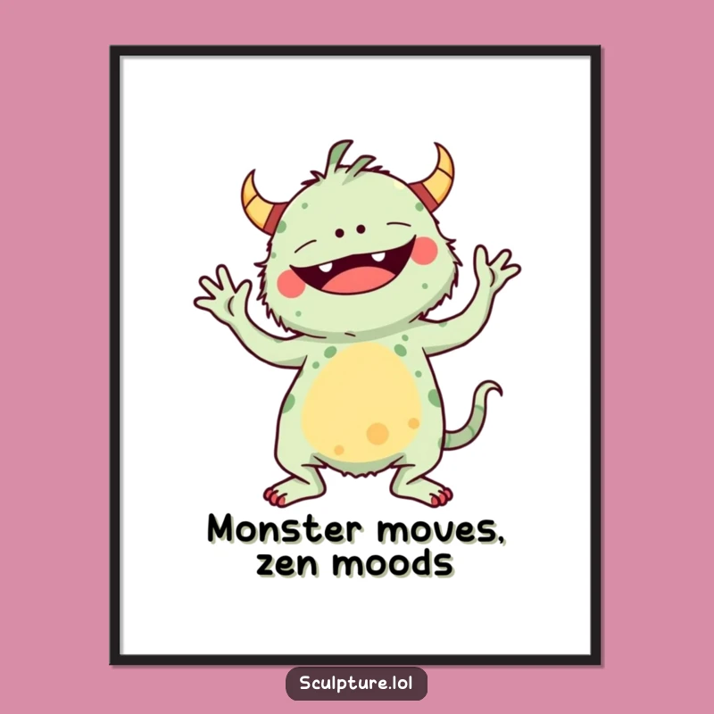 Free Printable Wall Art: Funny Monster Yoga Pose